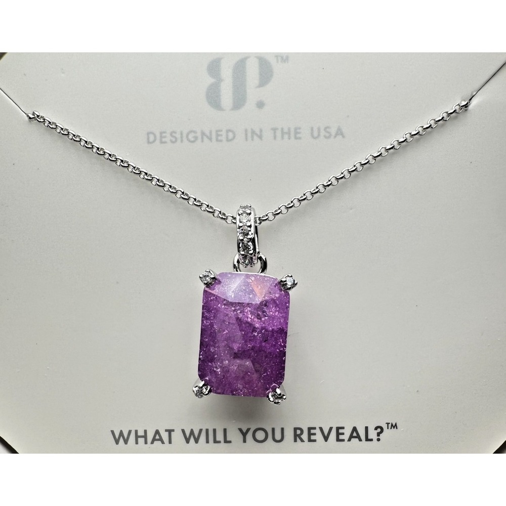 Bomb Party NK28680 Horizon's Endless Call Lavender Ice Crystal Necklace Rhodium